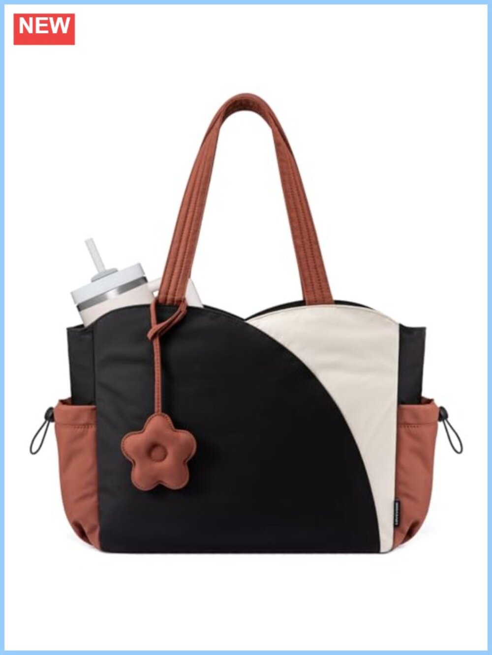 Puffer Tote Bag for Women, Laptop Work Bag with Zipper, Machine Washable, 11